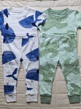 Carter's Blue Whale & Mint Green Sea Creature Kids Matching Sets